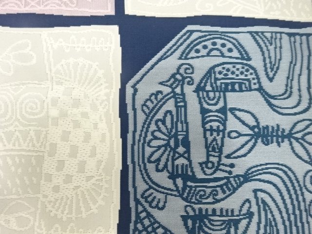  本場筑前博多　花鳥更紗模様織り出し　名古屋帯